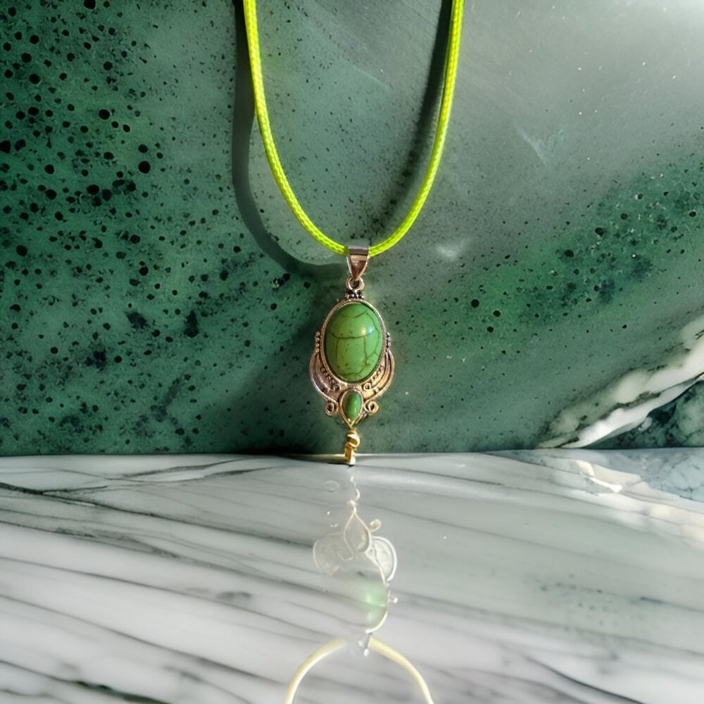 Neon Green thong Necklace~ 18 inches